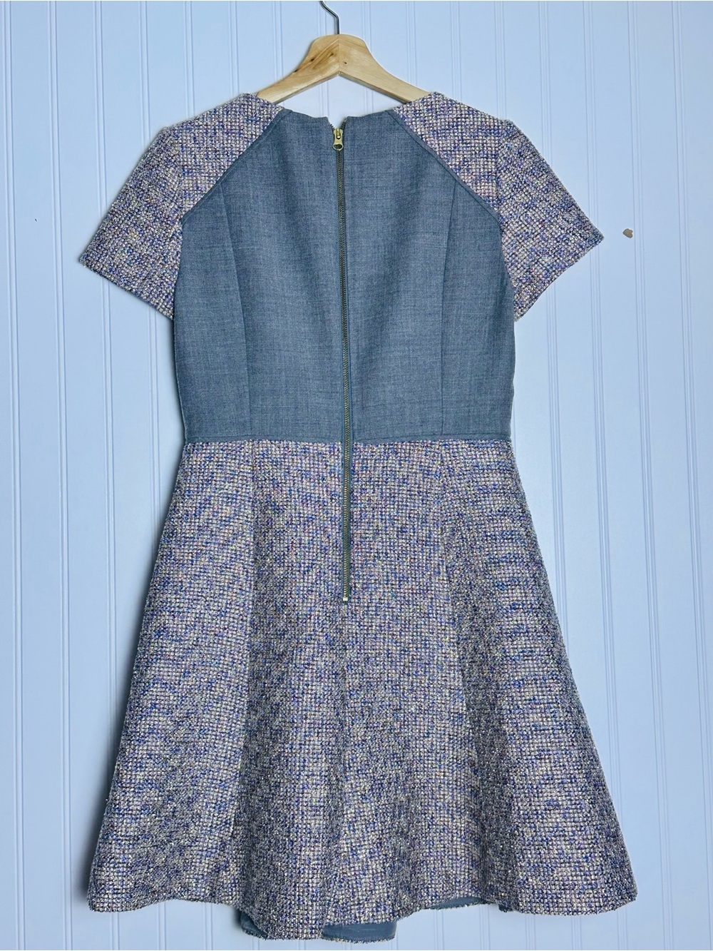 J.Crew Metallic Mixed Tweed Fit & Flare Dress Sz 6 A-line, fit-and-flare Office - Picture 9 of 13